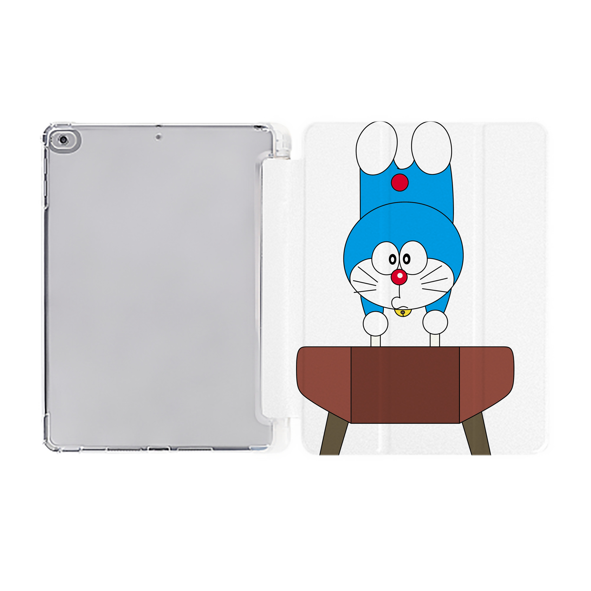 （画像用） ドラえもん Doraemon IPad ケース ペン収納付き 三つ折りスタンド PUレザー×シリコン 対応機種9.5/10.5/10.9インチ
